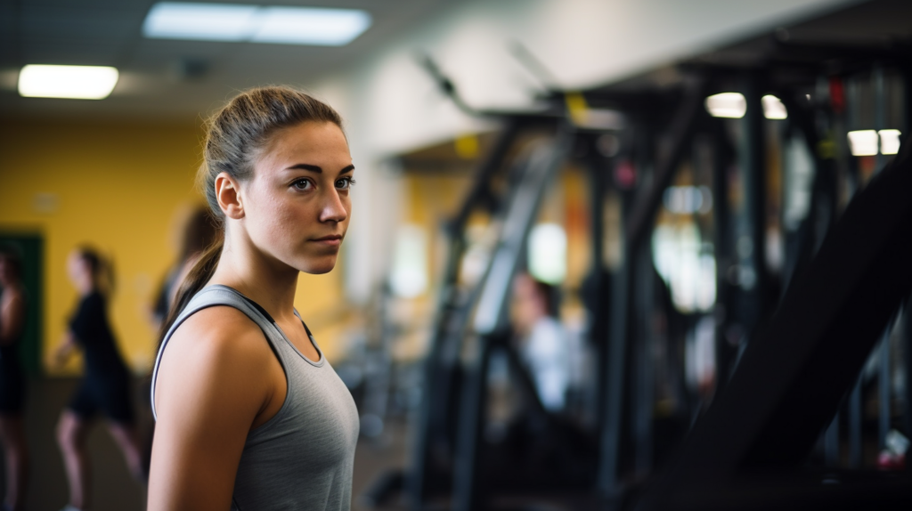 Femme en tenue de sport à la salle de sport