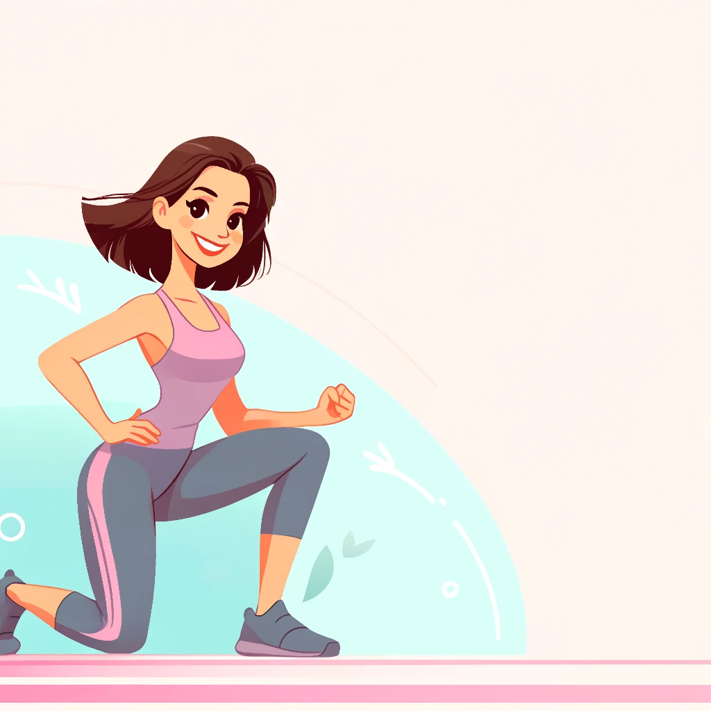 Fitness girl dans un style cartoon